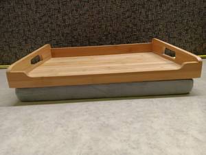 lot 2105 image: Wooden Serving Tray with Handles with padding 20 x 14 Inches