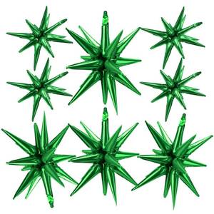 lot 17776 image: Dark Green Balloons Green Star Balloons 8 Pcs Lime Arch Kit Glitter Foil Balloon Party Decorations Metallic Party Supplies Graduation Birthday Halloween - Retail $8