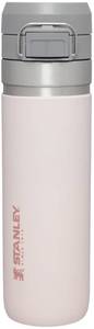 lot 17800 image: Stanley Quick Flip GO Water Bottle 24 oz  Push Button Lid  Leakproof and Packable for Travel and Sports  Insulated Stainless Steel  BPA-Free  Rose Quartz - Retail $25