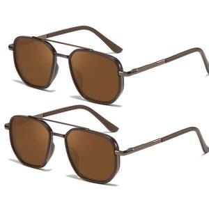 lot 17804 image: 2 Pack Tangle Free Aviator Sunglasses for Women Square Frame Sunglasses for Driving &Traveling UV Protection - Retail $26