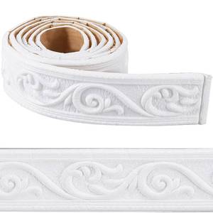 lot 17811 image: Crown Molding Peel and Stick, White, 88 x 1.96 inch - Retail $6
