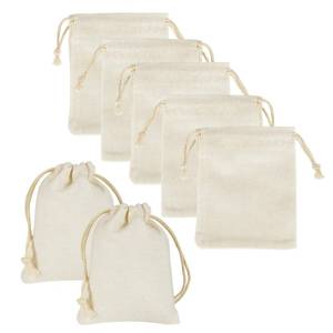 lot 17821 image: 19pcs Little Muslin Bags 3x4 inches, Double Drawstring Cotton Jewelry Pouches Empty Sachet for Mini Gift Party Favors DIY - Retail $9