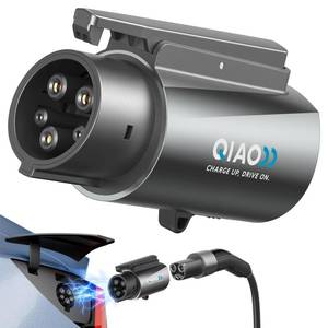 lot 17873 image: Tesla to J1772 Adapter, Max 80A 250V AC - Silver Plated nacs to j1772 for Efficient Level 2 EV Charging, Compatible with Tesla Wall, Destination, and Mobile Connectors (Light Gray) - Retail $43