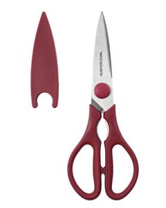 lot 17895 image: Kitchen Scissors for Food, HUNTER.DUAL Heavy Duty Come Apart Poultry Shears for Cooking, All Purpose for Cutting Chicken, Meat, Fish & Vegetables (Red, 8.35 Inch) - Retail $8