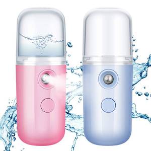lot 17903 image: 2 Pack Nano Facial Mister Spray Bottle Handheld Humidifier Portable Face Mister for Eyelash Extensions USB Rechargeable 1 oz Mini Skin Care Machine for Daily Makeup(Blue and Dark Pink) - Retail $9