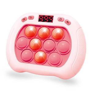 lot 17913 image: Intoypad Pop Game Light Up Fidget Toy for Kids, 6 Modes LED Screen Quick Push Controller Electric Fidget Popper Bubble Game Car Games Travel Activities Birthday Toys for Girls Pink - Retail $10