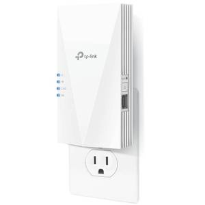 lot 17931 image: TP-Link AX1500 WiFi Extender Internet Booster(RE500X), WiFi 6 Range Extender Covers up to 1500 sq.ft and 25 Devices,Dual Band, AP Mode wGigabit Port, APP Setup, OneMesh Compatible - Retail $50