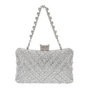 lot 17938 image: Women Sparkly Rhinestone Clutch with Chains, Glitter Evening Handbag Purse Shoulder Bag for Wedding Party Prom - Retail $30