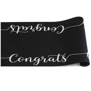 lot 17981 image: Congrats Graduation Paper Table Runner Roll 25 Long x 16 Wide Black and White Table Runner Disposable for 2026 Graduation Party Birthday Weddings Carnival Kitchen Dining Tabletop Decoration - Retail $22