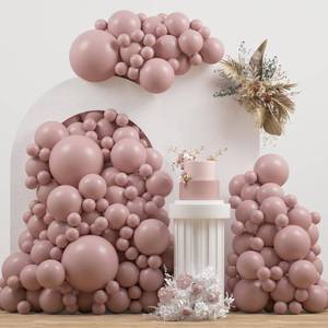lot 17995 image: Dusty Pink Double Stuffed balloons Different Size 115Pcs 5101218 Inch Dusty Rose Matte Pink Balloons Garland Arch kit for Boho Birthday Baby Shower Bridal Shower Wedding Baptism Party - Retail $20