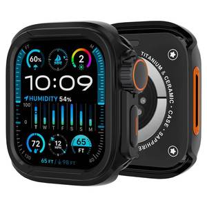 lot 18015 image: 2 in 1 Metal Alloy Case for Apple Watch Series 1110 42mm, Rugged Aluminum Bumper with Back Cover, Shockproof Protective Case for Gift-Ready, Black - Retail $9