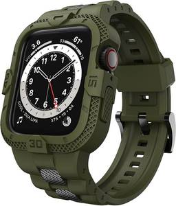 lot 18020 image: Bands Compatible for Apple Watch Band 41mm 40mm 38mm, Men Sport Rugged Band with Protective Case for Watch Series 9 8 7Series 6 SE 5 4 3, Army Green - Retail $17