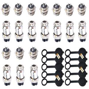 lot 18035 image: Lsgoodcare GX12-3 Metal Aviation Plug Kit 5A, Including 10Pairs 3 Pin 12MM Aviation Connectors Thread Male Female Panel Socket and 10Pcs Aviation Plugs Cap - Retail $13