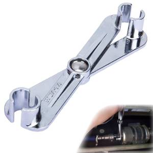 lot 18038 image: Fuel Line Disconnect Tool, 38 Inch and 516 Inch Metal Fuel Filter Removal Tool, Multi-Purpose Scissor Fuel Line Wrench Fittings for Fuel, Heater, and AC Line Service, Universal for Most Vehicles - Retail $7