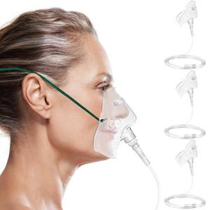 lot 38425 image: 3 Pack Oxygen Masks for Face Adult, L Size Oxygen Mask with 6.6 Ft Tubing and Adjustable Elastic Strap- NO Cup-White - Retail $10