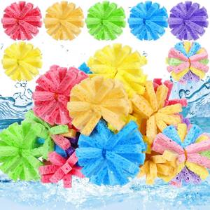 lot 38430 image: 30 Pcs Reusable Water Sponge Balls for Outdoor Water Balloons Kids Games Toys Soft Quick Soak Pool Fight Toys for Summer Activities Backyard Trampoline Beach Party (Fresh Color) - Retail $22