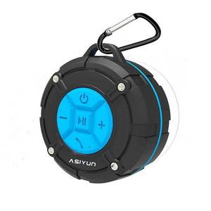 lot 38434 image: Shower Speaker, IPX7 Waterproof Bluetooth Speaker, Loud HD Sound, Portable Wireless Speaker with Suction Cup & Sturdy Hook, Built-in Mic, for Shower, Pool, Beach, Outdoor(Blue) - Retail $17