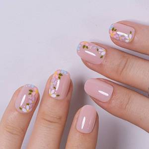 lot 38436 image: Press On Nails Extra Short �� 32Pcs 16Size Soft Gel Oval Fake Nails, Reusable Glue On Nail Kit with Adhesive Tabs, Natural Fit & Salon-Quality for Women & Girls (Petal Whisper) - Retail $13