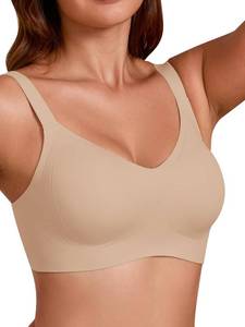 lot 38439 image: Jelly Bras for Women No Underwire Full Coverage Push Up Bra Wireless Seamless Bra Comfortable Tshirt Bralettes Nude 2X-Large - Retail $27