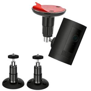 lot 38441 image: 2 Pack Adjustable Security Wall Mount for Ring Stick Up Cam & Ring Outdoor Cam Plus, Indoor Outdoor Mount Bracket for Arlo HD234, Ceiling Mount Kit, VHB Adhesive or Screw, No Drill - Retail $8