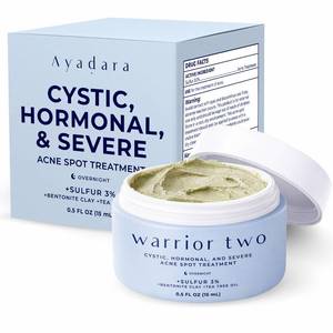 lot 38449 image: Cystic Acne Spot Cream Overnight Hormonal Acne-Prone Skin for Face & Body Sulfur Cream for Women Men & Teens Effective for Stubborn Breakouts 120 Uses - Retail $26