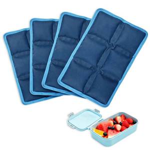 lot 38453 image: Small Ice Packs for Lunch Boxes �� 6x4x0.7 Slim Reusable Gel Cold Packs, 4PCS Flexible Long Lasting Freezer Packs for Lunch Bags, Coolers & Travel, for Kids School Lunch, Camping or Picnic - Retail $10