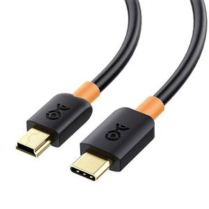 lot 38460 image: Cable Matters Mini USB to USB C Cable - 6.6ft, 480Mbps Data, 15W Charging, USBC to MiniUSB Cable for Game Controller, Camera, GPS, Dash Cam, Black - Retail $9