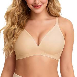 lot 38466 image: Vent Hole Womens Seamless Wireless Bra Soft Comfy Ultra-Thin Padded Bralette,Full Coverage Breathable Everyday Bras - Retail $10