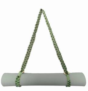 lot 38469 image: Macrame Yoga Mat Carrying Strap MAT NOT Included, Morandi Color Hand Woven Multi-Purpose StrapCarrier for Your Yoga Mat, Exercise Mat (Avocado Green) - Retail $16