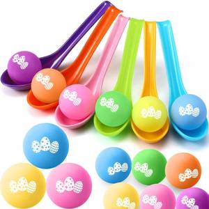 lot 38495 image: JellyArch 48 Pcs Easter Egg Spoon Race Game Sets for Kids, Easter Game Spoon Relay Race Toy Set for Family Activity Indoor Outdoor Holiday Decorations Party Favors Birthday Supplies (Egg) - Retail $17