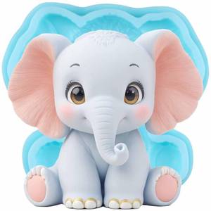 lot 38523 image: Elephant Fondant Silicone Molds for Cake Decorating Cupcake Topper Chocolate Candy Gum Paste Polymer Clay - Retail $7