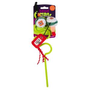 lot 38528 image: Mad Cat Sushi Swatter Wand Cat Toy with Catnip and Silvervine, Pack of 1 - Retail $10
