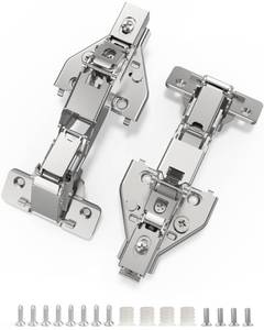 lot 38529 image: 2 Pack 165 Degree Soft Close Kitchen Corner Hinges, Lazy Susan Cabinets, Face Frame, Clip On Plate for Easy Installation, Hidden Face Mount, 3D Concealed Slow Self Closing for Folding Cupboard - Retail $20