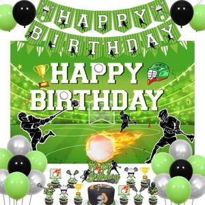 lot 38537 image: Lacrosse Birthday Party Decorations for Boys, Lacrosse Happy Birthday Decoration Backdrop Banner Silver Green Black Balloon Cake Cupcake Topper for Boy Sport Theme Birthday Party - Retail $22