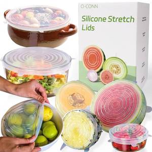 lot 38549 image: Reusable Silicone Stretch Lids for Food Storage �� Elastic Bowl Covers Fit Round & Rectangle Containers, Jars, Cups �� Heat-Resistant, Dishwasher Safe, Premium Kitchen Gadgets (7-Piece Set) - Retail $13