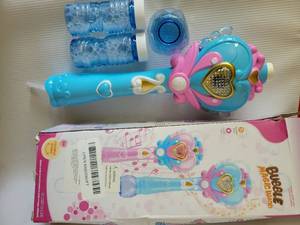 lot 38561 image: Beria Toys for Girls Princess Toy Bubble Wand, Birthday Gifts for 3 4 5 6 7 8 Years Old Girl, Bubbles Machine Fairy Wands for Kids Light Up with Bubble Solution, Toddler Girl Toys Age 4-5 - Retail $10