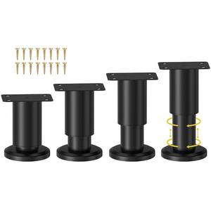 lot 38565 image: 4 Pcs Metal Adjustable Furniture Legs 3.15-4.72 inch, Adjustable Cabinet Legs for SofaBedChairCouchDresserTable, Heavy Duty Bed Replacement Support Legs for Bed FrameBed Center Slat - Retail $20