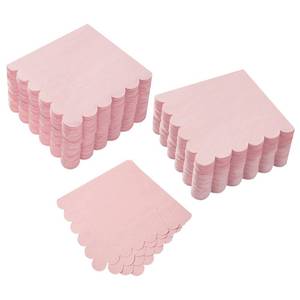 lot 38581 image: 100 Pack Cocktail Napkin 2-Ply Scalloped Edged Pink Napkins 5 x 5IN - Retail $9