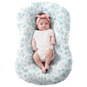 lot 38647 image: Muslin Baby Lounger Cover Only, Blue Flower - Retail $10