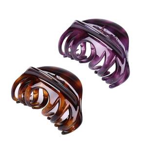 lot 38649 image: Pack of 2 Large 4 Hair Claw Clip-Acrylic Strong Holding Power Hair Clips Hairgrip for Women and Girls Hair Barrettes for For Thick Hair(C-AP) - Retail $9
