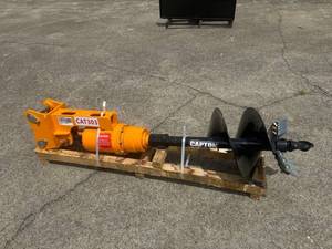 lot 63055 image: Cap��� CAT303 Auger Attachment with Hydraulic Motor and Auger Bit