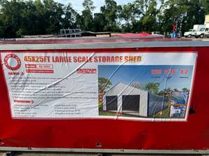 lot 65024 image: Caprock 45x25ft Large Scale Storage Shed (CK-SS45) item has crate damage