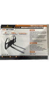 lot 60017 image: LandHonor  Mini Skid Steer Pallet Fork Frame  MPF-11-2000G