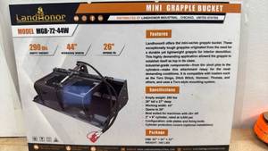 lot 60022 image: MGB-72-44W  Mini Skid Steer Grapple Bucket