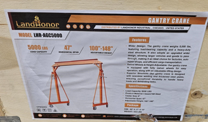 lot 60060 image: Land Honor 5,000 lbs Gantry Crane  LHR-AGC5000