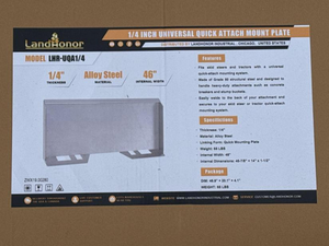 lot 61078 image: Landhonor 14 In Universal Quick Attach Mount Plate  LHR-UQA14