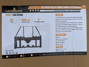lot 61092 image: Landhonor 45 In Pallet Forks Frame Attachment  LHR-PFF45A
