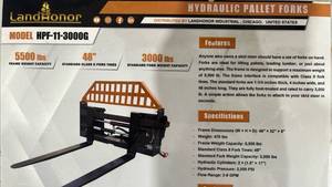 lot 64014 image: HPF-11-3000G  Heavy Duty Hydraulic Forks And Frame