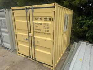 lot 67001 image: 10 Foot Storage Container with side door and window - Yellow