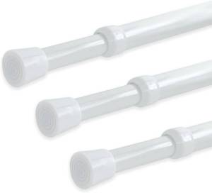 lot 101691 image: YYWL&HP 3 Pack Spring Tension Telescopic Rod Curtain Rods Adjustable Eextension Telescopic Rod, Suitable for Closet, Window, Kitchen, Bathroom, Cabinet, Wardrobe (41.1-70.9 3PCS WHITE)